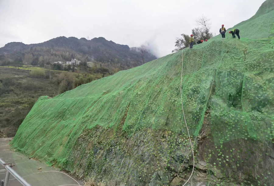 青海绿叶挂网 荒山改造边坡山体绿化项目